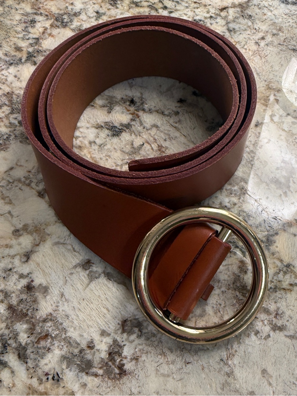 FRAME gold O-ring Italian tanned leather belt